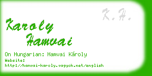 karoly hamvai business card